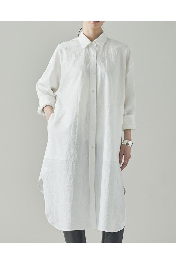 【カレンソロジー/Curensology】のエンシュクロングシャツ インテリア・キッズ・メンズ・レディースファッション・服の通販 founy(ファニー) https://founy.com/ ファッション Fashion レディースファッション Fashion for Women トップス・カットソー Cut & Sew Tops シャツ・ブラウス・オフィスカジュアル Elegant Blouses & Button-Ups シンプル Simple, Minimal スリーブ Sleeve, Long Sleeve / Short Sleeve バランス Balance, Style Balance フレア Flare, Flared フロント Front, Front Design ポケット Pocket, Pocket Detail ロング Long, Long-Length ワッシャー Washer, Crinkled Finish 日本製 Made In Japan |ID: prp329100004582866 ipo3291000000032475600