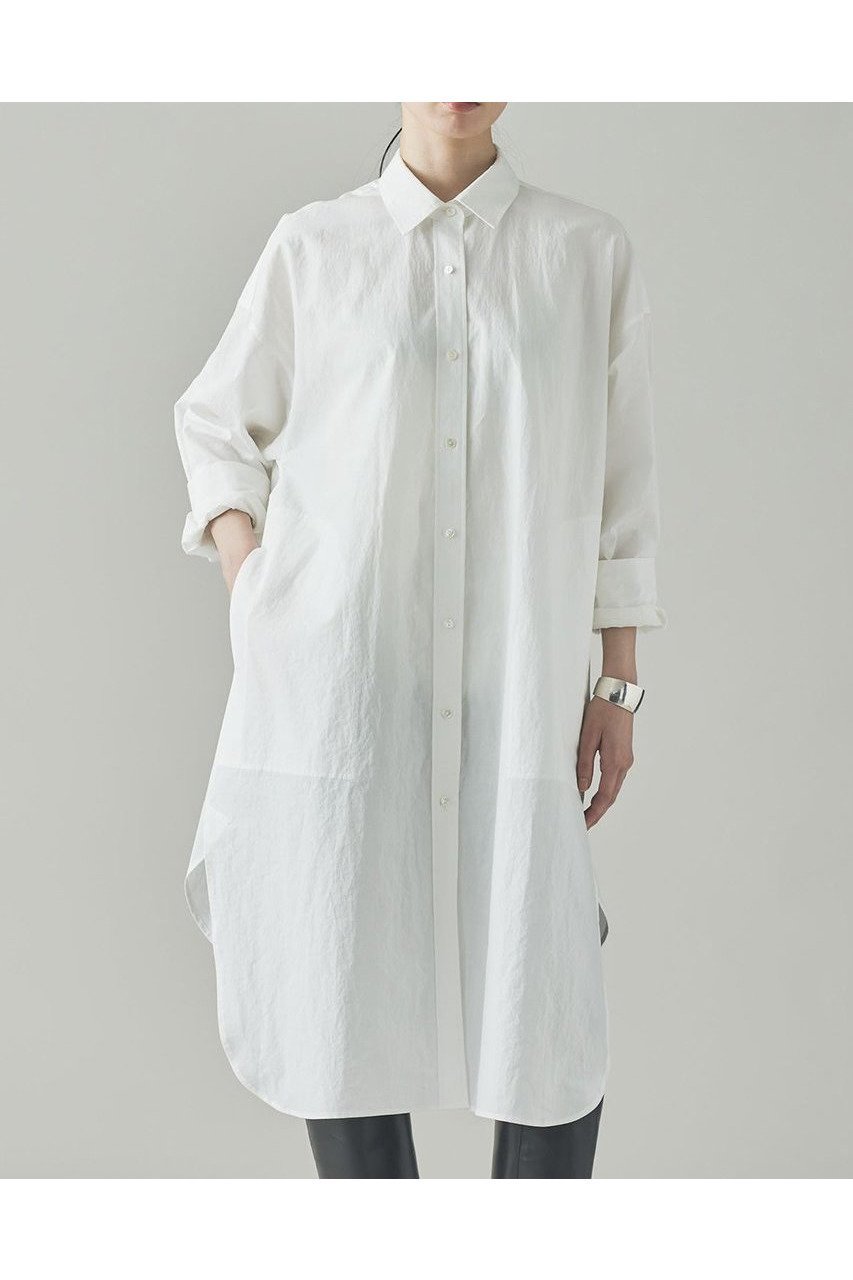 【カレンソロジー/Curensology】のエンシュクロングシャツ 人気、トレンドファッション・服の通販 founy(ファニー) 　ファッション　Fashion　レディースファッション　WOMEN　トップス・カットソー　Tops/Tshirt　シャツ/ブラウス　Shirts/Blouses　シンプル　Simple　スリーブ　Sleeve　バランス　Balance　フレア　Flare　フロント　Front　ポケット　Pocket　ロング　Long　ワッシャー　Washer　NEW・新作・新着・新入荷　New Arrivals　日本製　Made In Japan　 other-1|ID: prp329100004582866 ipo3291000000032475600