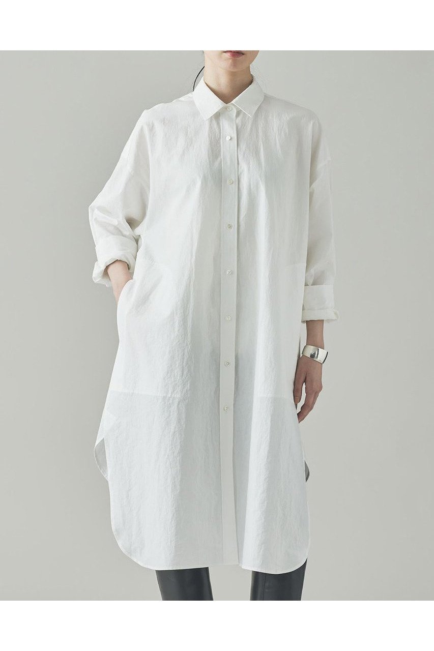 【カレンソロジー/Curensology】のエンシュクロングシャツ インテリア・キッズ・メンズ・レディースファッション・服の通販 founy(ファニー) 　ファッション　Fashion　レディースファッション　WOMEN　トップス・カットソー　Tops/Tshirt　シャツ/ブラウス　Shirts/Blouses　シンプル　Simple　スリーブ　Sleeve　バランス　Balance　フレア　Flare　フロント　Front　ポケット　Pocket　ロング　Long　ワッシャー　Washer　NEW・新作・新着・新入荷　New Arrivals　日本製　Made In Japan　ホワイト|ID: prp329100004582866 ipo3291000000032475601