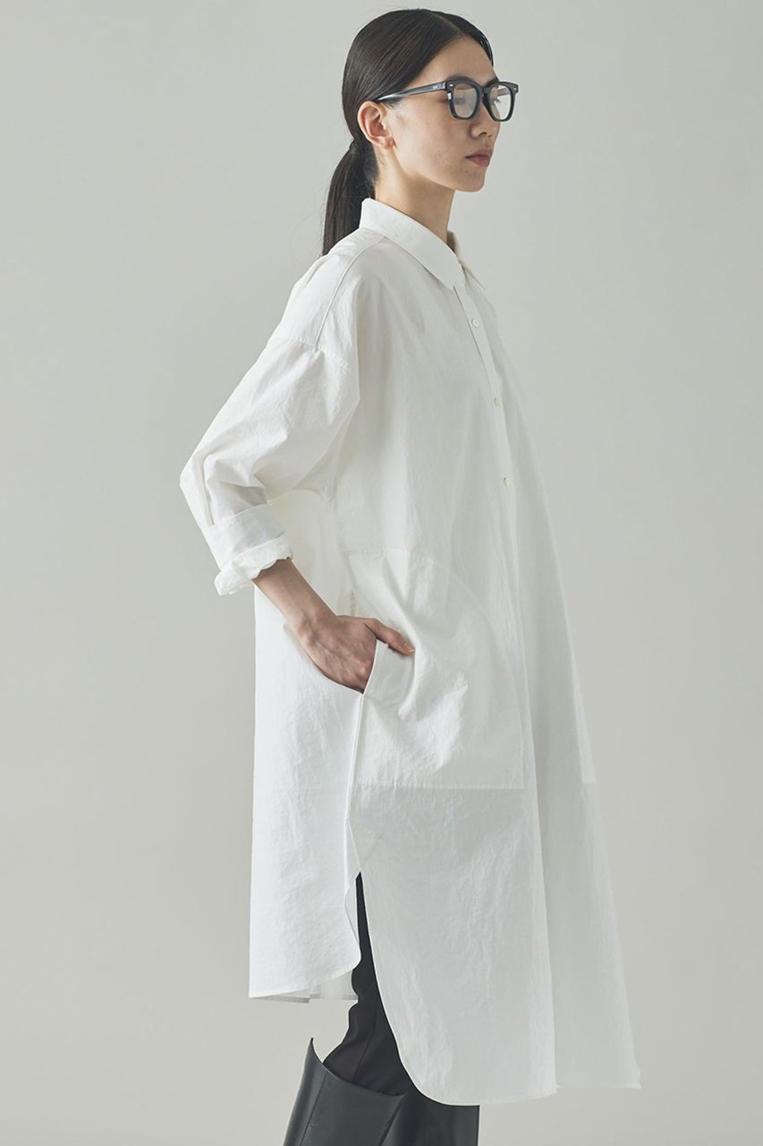 【カレンソロジー/Curensology】のエンシュクロングシャツ 人気、トレンドファッション・服の通販 founy(ファニー) 　ファッション　Fashion　レディースファッション　Fashion for Women　トップス・カットソー　Cut & Sew Tops　シャツ・ブラウス・オフィスカジュアル　Elegant Blouses & Button-Ups　シンプル　Simple, Minimal　スリーブ　Sleeve, Long Sleeve / Short Sleeve　バランス　Balance, Style Balance　フレア　Flare, Flared　フロント　Front, Front Design　ポケット　Pocket, Pocket Detail　ロング　Long, Long-Length　ワッシャー　Washer, Crinkled Finish　再入荷　Restock / Back in Stock　日本製　Made In Japan　other-3|ID: prp329100004582866 ipo3291000000035545175