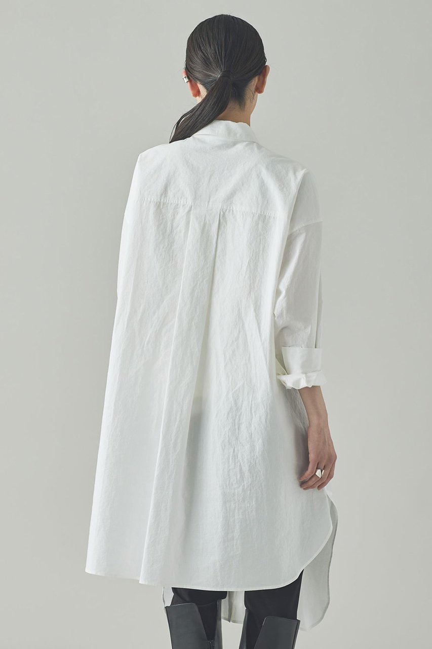 【カレンソロジー/Curensology】のエンシュクロングシャツ 人気、トレンドファッション・服の通販 founy(ファニー) 　ファッション　Fashion　レディースファッション　Fashion for Women　トップス・カットソー　Cut & Sew Tops　シャツ・ブラウス・オフィスカジュアル　Elegant Blouses & Button-Ups　シンプル　Simple, Minimal　スリーブ　Sleeve, Long Sleeve / Short Sleeve　バランス　Balance, Style Balance　フレア　Flare, Flared　フロント　Front, Front Design　ポケット　Pocket, Pocket Detail　ロング　Long, Long-Length　ワッシャー　Washer, Crinkled Finish　再入荷　Restock / Back in Stock　日本製　Made In Japan　other-4|ID: prp329100004582866 ipo3291000000035545176