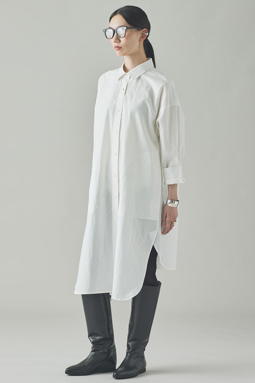 【カレンソロジー/Curensology】のエンシュクロングシャツ 人気、トレンドファッション・服の通販 founy(ファニー) 　ファッション　Fashion　レディースファッション　Fashion for Women　トップス・カットソー　Cut & Sew Tops　シャツ・ブラウス・オフィスカジュアル　Elegant Blouses & Button-Ups　シンプル　Simple, Minimal　スリーブ　Sleeve, Long Sleeve / Short Sleeve　バランス　Balance, Style Balance　フレア　Flare, Flared　フロント　Front, Front Design　ポケット　Pocket, Pocket Detail　ロング　Long, Long-Length　ワッシャー　Washer, Crinkled Finish　再入荷　Restock / Back in Stock　日本製　Made In Japan　other-6|ID: prp329100004582866 ipo3291000000035545179