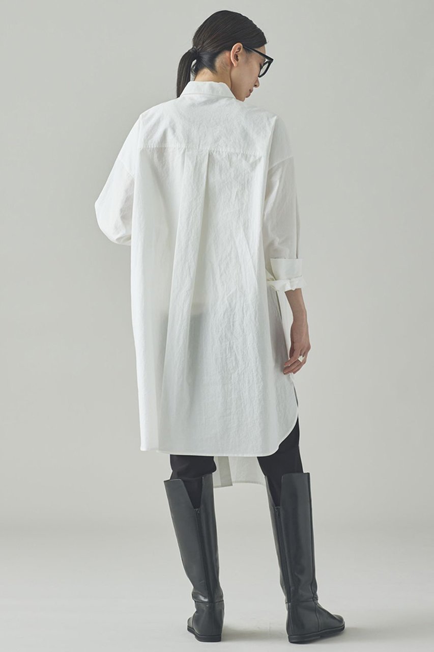 【カレンソロジー/Curensology】のエンシュクロングシャツ 人気、トレンドファッション・服の通販 founy(ファニー) 　ファッション　Fashion　レディースファッション　Fashion for Women　トップス・カットソー　Cut & Sew Tops　シャツ・ブラウス・オフィスカジュアル　Elegant Blouses & Button-Ups　シンプル　Simple, Minimal　スリーブ　Sleeve, Long Sleeve / Short Sleeve　バランス　Balance, Style Balance　フレア　Flare, Flared　フロント　Front, Front Design　ポケット　Pocket, Pocket Detail　ロング　Long, Long-Length　ワッシャー　Washer, Crinkled Finish　再入荷　Restock / Back in Stock　日本製　Made In Japan　other-7|ID: prp329100004582866 ipo3291000000035545181