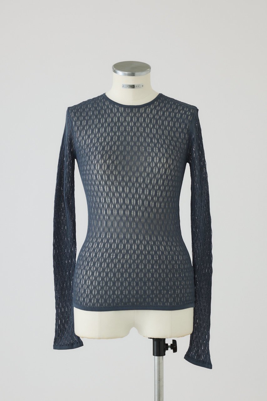 【リムアーク/RIM.ARK】のLace knitting tops/トップス インテリア・キッズ・メンズ・レディースファッション・服の通販 founy(ファニー) 　ファッション　Fashion　レディースファッション　Ladies' Fashion Online　トップス・カットソー　Tops/Tshirt　ニット　Knit Tops　プルオーバー　Pullover　2025年　2025　2025-2026秋冬・A/W　Aw/Autumn/Winter/Fw/Fall/2025-2026　レース　Race　エレガント 上品　Elegant　A/W・秋冬　Aw・Autumn/Winter・Fw・Fall-Winter　ダークブルー|ID: prp329100004583556 ipo3291000000032486432