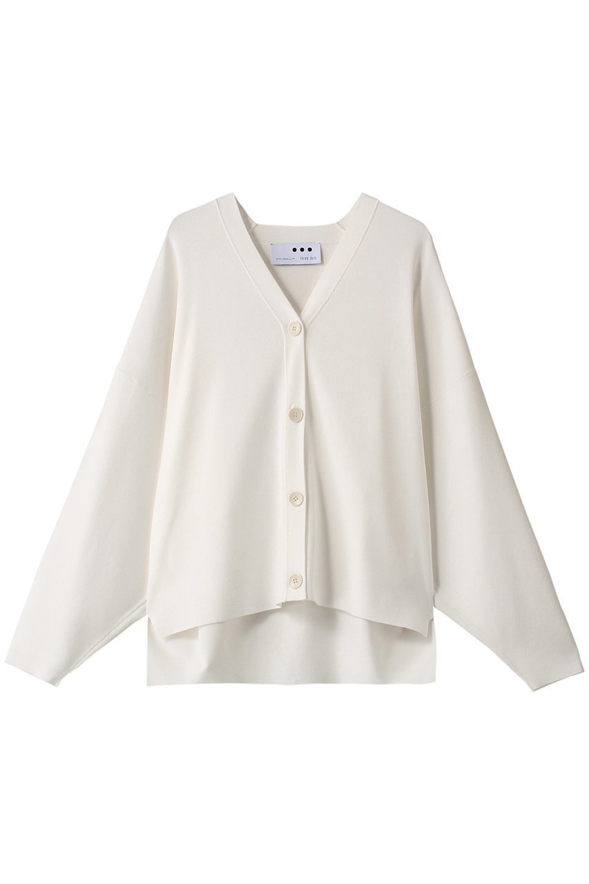 【スリー ドッツ/three dots】のスリークセーター ボタンカーディガン インテリア・キッズ・メンズ・レディースファッション・服の通販 founy(ファニー) 　ファッション　Fashion　レディースファッション　WOMEN　トップス・カットソー　Tops/Tshirt　ニット　Knit Tops　カーディガン　Cardigans　とろみ　Thickness　カーディガン　Cardigan　シンプル　Simple　ホワイト|ID: prp329100004583564 ipo3291000000032486586