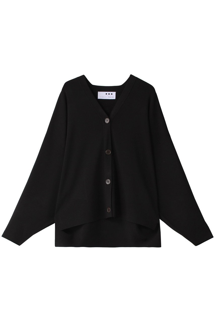 【スリー ドッツ/three dots】のスリークセーター ボタンカーディガン インテリア・キッズ・メンズ・レディースファッション・服の通販 founy(ファニー) 　ファッション　Fashion　レディースファッション　WOMEN　トップス・カットソー　Tops/Tshirt　ニット　Knit Tops　カーディガン　Cardigans　とろみ　Thickness　カーディガン　Cardigan　シンプル　Simple　ブラック|ID: prp329100004583564 ipo3291000000032486587
