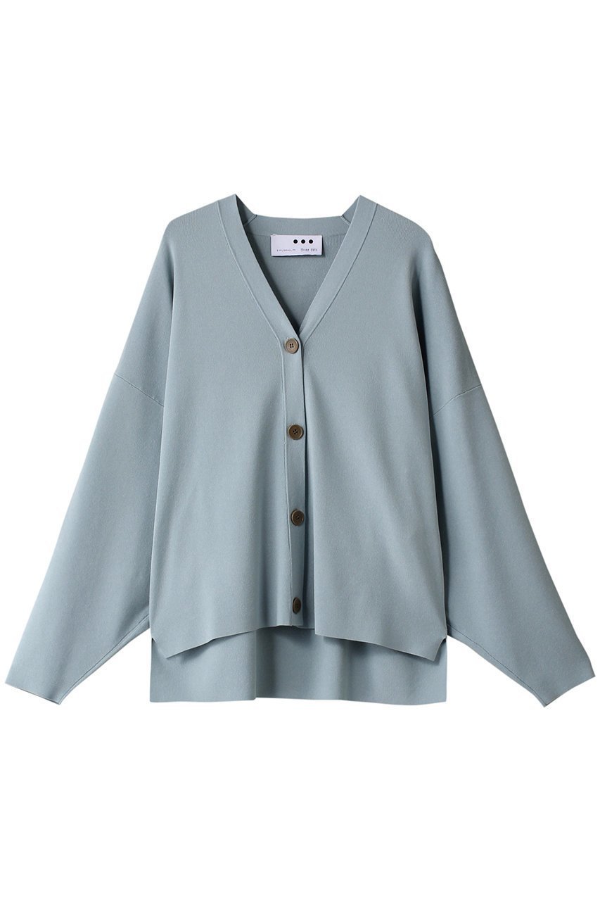 【スリー ドッツ/three dots】のスリークセーター ボタンカーディガン インテリア・キッズ・メンズ・レディースファッション・服の通販 founy(ファニー) 　ファッション　Fashion　レディースファッション　WOMEN　トップス・カットソー　Tops/Tshirt　ニット　Knit Tops　カーディガン　Cardigans　とろみ　Thickness　カーディガン　Cardigan　シンプル　Simple　ライトブルー|ID: prp329100004583564 ipo3291000000032486588