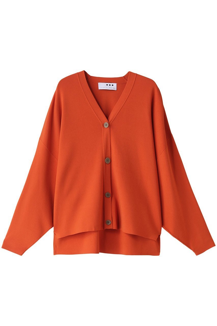 【スリー ドッツ/three dots】のスリークセーター ボタンカーディガン インテリア・キッズ・メンズ・レディースファッション・服の通販 founy(ファニー) 　ファッション　Fashion　レディースファッション　WOMEN　トップス・カットソー　Tops/Tshirt　ニット　Knit Tops　カーディガン　Cardigans　とろみ　Thickness　カーディガン　Cardigan　シンプル　Simple　オレンジ|ID: prp329100004583564 ipo3291000000032486589