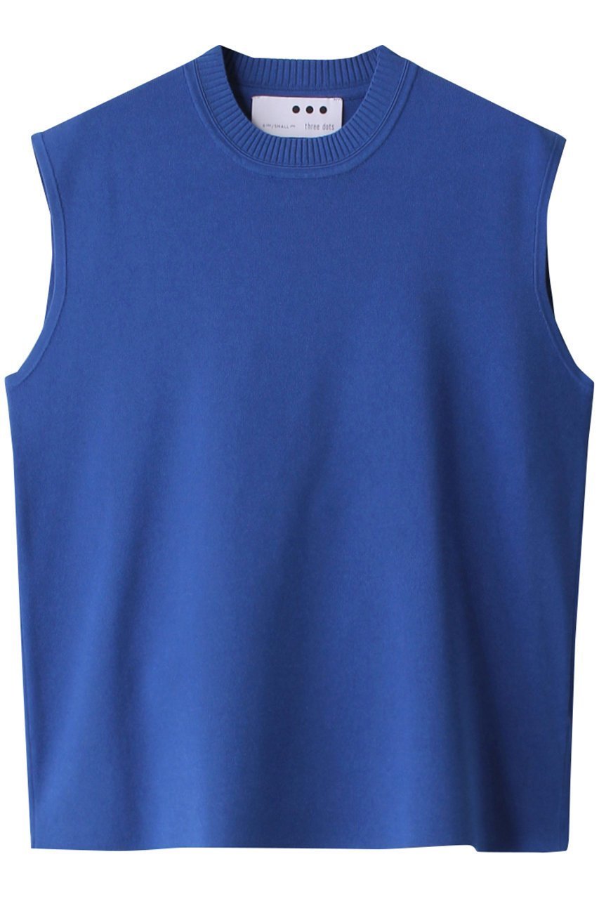 【スリー ドッツ/three dots】のスリーク スリーブレストップス インテリア・キッズ・メンズ・レディースファッション・服の通販 founy(ファニー) 　ファッション　Fashion　レディースファッション　WOMEN　トップス・カットソー　Tops/Tshirt　キャミソール / ノースリーブ　No Sleeves　シャツ/ブラウス　Shirts/Blouses　ロング / Tシャツ　T-Shirts　カットソー　Cut and Sewn　キャミソール　Camisole　シンプル　Simple　スリーブ　Sleeve　タンク　Tank　ブルー|ID: prp329100004583565 ipo3291000000032486597