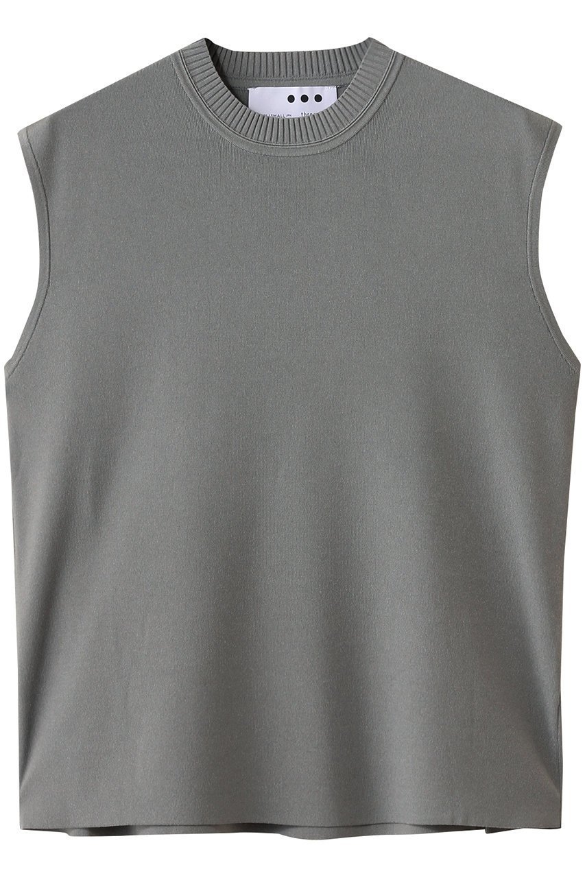 【スリー ドッツ/three dots】のスリーク スリーブレストップス インテリア・キッズ・メンズ・レディースファッション・服の通販 founy(ファニー) 　ファッション　Fashion　レディースファッション　Fashion for Women　トップス・カットソー　Cut & Sew Tops　キャミソール&ノースリーブ　Camisoles & Sleeveless Tops　シャツ・ブラウス・オフィスカジュアル　Elegant Blouses & Button-Ups　ロングTシャツ・Tシャツ　Longline T-Shirts & Tees　カットソー・ベーシックTシャツ　Cut-and-Sewn Tops / Stretch Tees & Basics　スカート　Skirts　キャミソール　Camisole, Spaghetti Strap Top　シンプル　Simple, Minimal　スリーブ　Sleeve, Long Sleeve / Short Sleeve　タンク　Tank Top, Sleeveless Top　グレー|ID: prp329100004583565 ipo3291000000033429098