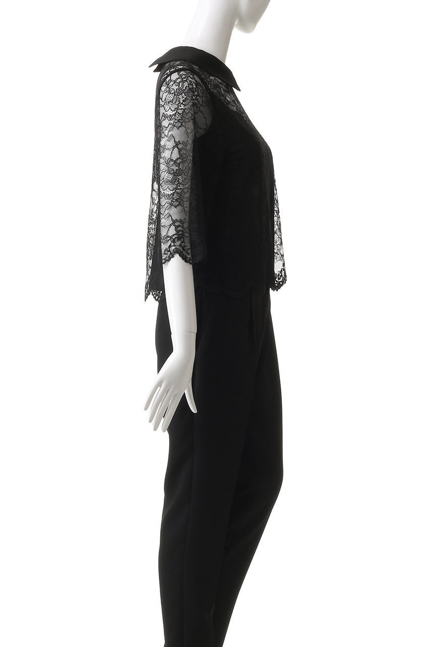 【ルームエイト/Room no.8】の【Room no.8 BLACK】ラッセルレース Wカラートップス 人気、トレンドファッション・服の通販 founy(ファニー) 　ファッション　Fashion　レディースファッション　Fashion for Women　トップス・カットソー　Cut & Sew Tops　シャツ・ブラウス・オフィスカジュアル　Elegant Blouses & Button-Ups　おすすめ　Recommended / Our Picks　インナー　Innerwear　キャミソール　Camisole, Spaghetti Strap Top　ショート　Short, Short Length　スリーブ　Sleeve, Long Sleeve / Short Sleeve　デニム　Denim, Jeans Material　フェミニン　Feminine, Girly　フレア　Flare, Flared　ラッセル　Raschel, Raschel Lace　レース　Lace, Lace Fabric　ロング　Long, Long-Length　other-3|ID: prp329100004584385 ipo3291000000035341356