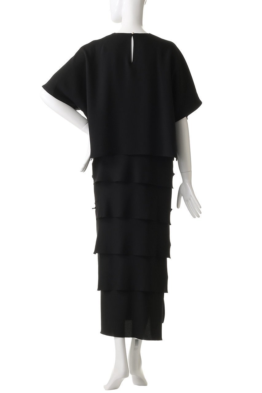 【ルームエイト/Room no.8】の【Room no.8 BLACK】MAT サテンコンビティアードドレス 人気、トレンドファッション・服の通販 founy(ファニー) 　ファッション　Fashion　レディースファッション　Fashion for Women　ワンピース　Dresses　フォーマル・パーティードレス・結婚式用ドレス　Elegant & Casual Dresses　チュニック　Tunic Tops & Dresses　サテン　Satin, Glossy Fabric　チュニック　Tunic, Long Top　ドレス　Dress, One-Piece　ロング　Long, Long-Length　エレガント 上品　Elegant　夏　Summer　other-4|ID: prp329100004584387 ipo3291000000032499384
