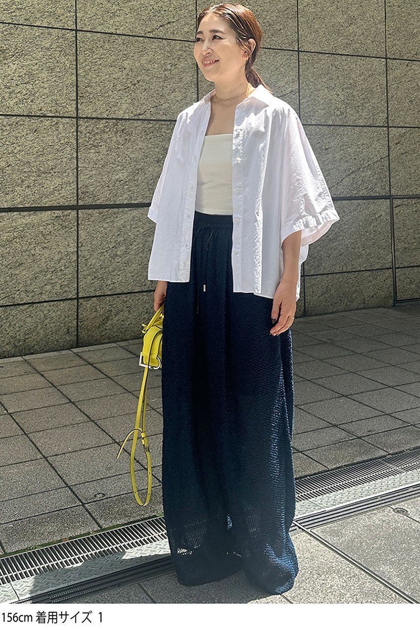 【スタニングルアー/STUNNING LURE】のrカットジャガードパンツ 人気、トレンドファッション・服の通販 founy(ファニー) 　ファッション　Fashion　レディースファッション　Fashion for Women　パンツ　Pants & Trousers　エアリー　Airy Texture　サンダル　Sandals, Summer Shoes　ジャカード／ジャガード　Jacquard, Woven Pattern　ストレート　Straight, Straight Cut　リラックス　Relax, Relaxed Fit　ワイド　Wide, Wide Fit　エレガント 上品　Elegant　夏　Summer　other-6|ID: prp329100004585366 ipo3291000000032512469