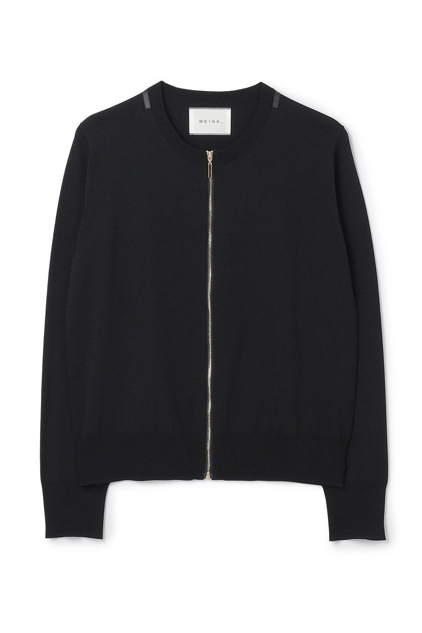 【ベイジ,/BEIGE,】のNADIA / レザーラインジップカーディガン インテリア・キッズ・メンズ・レディースファッション・服の通販 founy(ファニー) 　ファッション　Fashion　レディースファッション　WOMEN　トップス・カットソー　Tops/Tshirt　ニット　Knit Tops　カーディガン　Cardigans　カーディガン　Cardigan　ストレッチ　Stretch　エレガント 上品　Elegant　人気　Popularity　定番　Standard　NEW・新作・新着・新入荷　New Arrivals　Black|ID: prp329100004585398 ipo3291000000032512896