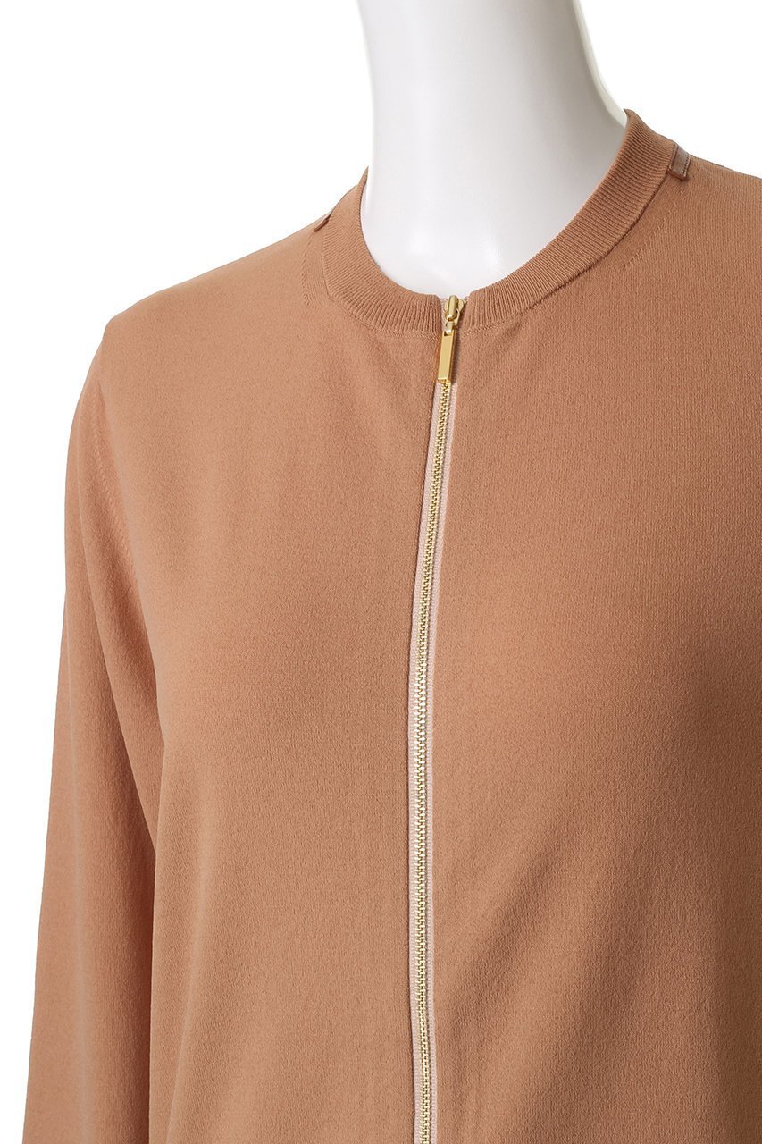 【ベイジ,/BEIGE,】のNADIA / レザーラインジップカーディガン 人気、トレンドファッション・服の通販 founy(ファニー) 　ファッション　Fashion　レディースファッション　Fashion for Women　トップス・カットソー　Cut & Sew Tops　ニット　Knit Tops & Sweaters　カーディガン・羽織り　Layered Style Cardigans　カーディガン　Cardigan, Knitwear　ストレッチ　Stretch, Stretchy Fabric　エレガント 上品　Elegant　人気　Popular, Best Seller　定番　Standard, Basic Item　新作・新入荷　New Arrivals / New In　other-8|ID: prp329100004585398 ipo3291000000033261249