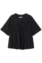 【ミュベール/MUVEIL】のローズモチーフTシャツ 人気、トレンドファッション・服の通販 founy(ファニー) ファッション Fashion レディースファッション Ladies' Fashion Online トップス・カットソー Tops/Tshirt シャツ/ブラウス Shirts/Blouses ロング / Tシャツ T-Shirts カットソー Cut and Sewn 2025年 2025 2025-2026秋冬・A/W Aw/Autumn/Winter/Fw/Fall/2025-2026 ショート Short スリーブ Sleeve ハンド Hand フレア Flare モチーフ Motif ローズ Rose A/W・秋冬 Aw・Autumn/Winter・Fw・Fall-Winter thumbnail ブラック|ID: prp329100004585409 ipo3291000000032512971