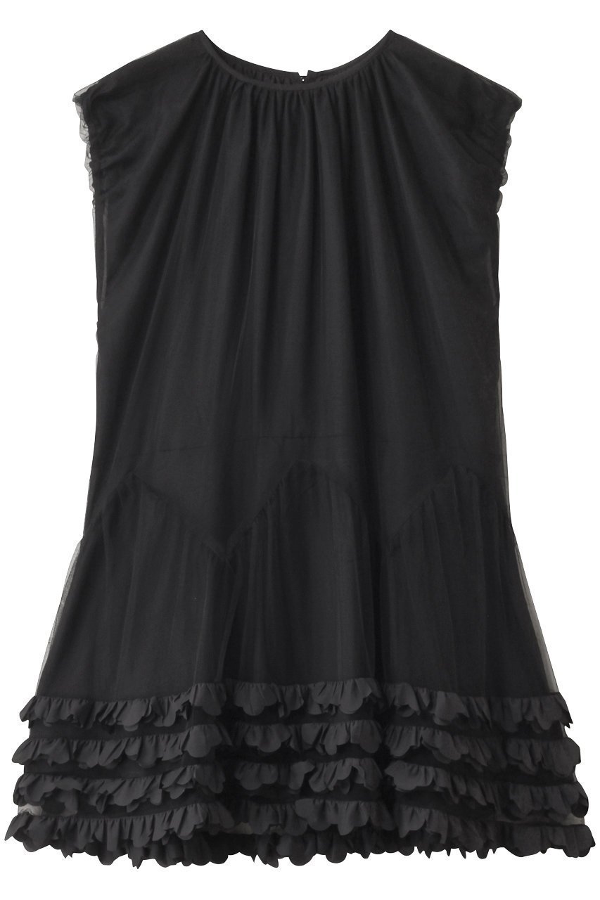 【ミュベール/MUVEIL】のフリルチュニックワンピース 人気、トレンドファッション・服の通販 founy(ファニー) 　ファッション　Fashion　レディースファッション　Fashion for Women　ワンピース　Dresses　チュニック　Tunic Tops & Dresses　インナー　Innerwear　スリーブ　Sleeve, Long Sleeve / Short Sleeve　チュニック　Tunic, Long Top　フォルム　Silhouette, Form　フリル　Frill, Ruffle　フレア　Flare, Flared　フレンチ　French, French Style　ブライト　Bright, Shiny　ラウンド　Round, Round Neck　 other-1|ID: prp329100004585412 ipo3291000000032512991