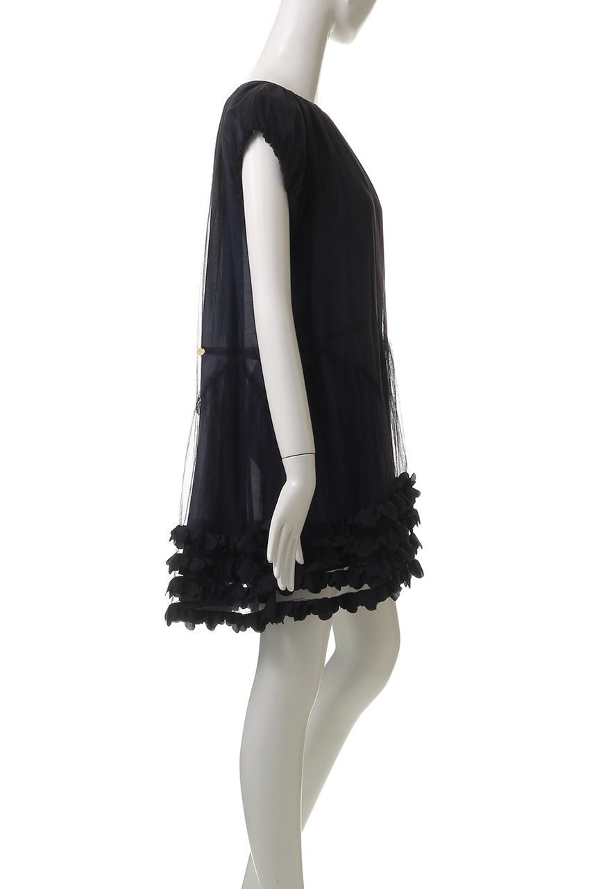 【ミュベール/MUVEIL】のフリルチュニックワンピース 人気、トレンドファッション・服の通販 founy(ファニー) 　ファッション　Fashion　レディースファッション　Fashion for Women　ワンピース　Dresses　チュニック　Tunic Tops & Dresses　インナー　Innerwear　スリーブ　Sleeve, Long Sleeve / Short Sleeve　チュニック　Tunic, Long Top　フォルム　Silhouette, Form　フリル　Frill, Ruffle　フレア　Flare, Flared　フレンチ　French, French Style　ブライト　Bright, Shiny　ラウンド　Round, Round Neck　other-3|ID: prp329100004585412 ipo3291000000032512995