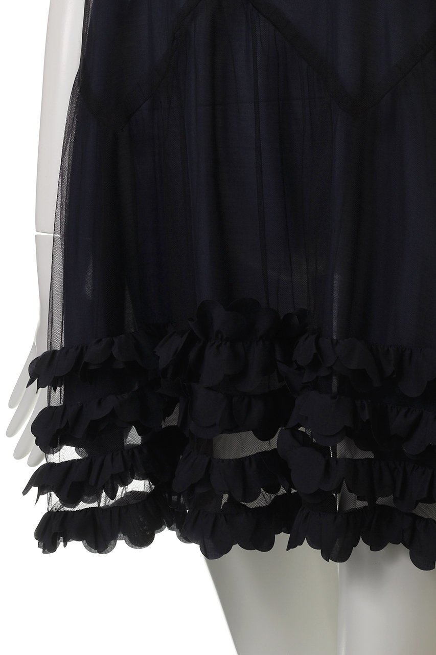 【ミュベール/MUVEIL】のフリルチュニックワンピース 人気、トレンドファッション・服の通販 founy(ファニー) 　ファッション　Fashion　レディースファッション　Fashion for Women　ワンピース　Dresses　チュニック　Tunic Tops & Dresses　インナー　Innerwear　スリーブ　Sleeve, Long Sleeve / Short Sleeve　チュニック　Tunic, Long Top　フォルム　Silhouette, Form　フリル　Frill, Ruffle　フレア　Flare, Flared　フレンチ　French, French Style　ブライト　Bright, Shiny　ラウンド　Round, Round Neck　other-5|ID: prp329100004585412 ipo3291000000032512997