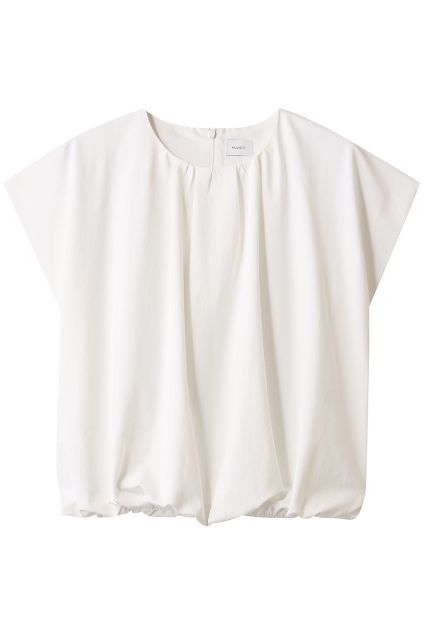 【マノフ/MANOF】のGATHER COMPACT CUT TOPS/カットソー インテリア・キッズ・メンズ・レディースファッション・服の通販 founy(ファニー) 　ファッション　Fashion　レディースファッション　WOMEN　トップス・カットソー　Tops/Tshirt　シャツ/ブラウス　Shirts/Blouses　ロング / Tシャツ　T-Shirts　カットソー　Cut and Sewn　カットソー　Cut And Sew　ギャザー　Gather　ショート　Short　シンプル　Simple　スリーブ　Sleeve　NEW・新作・新着・新入荷　New Arrivals　WHITE|ID: prp329100004585414 ipo3291000000032513005