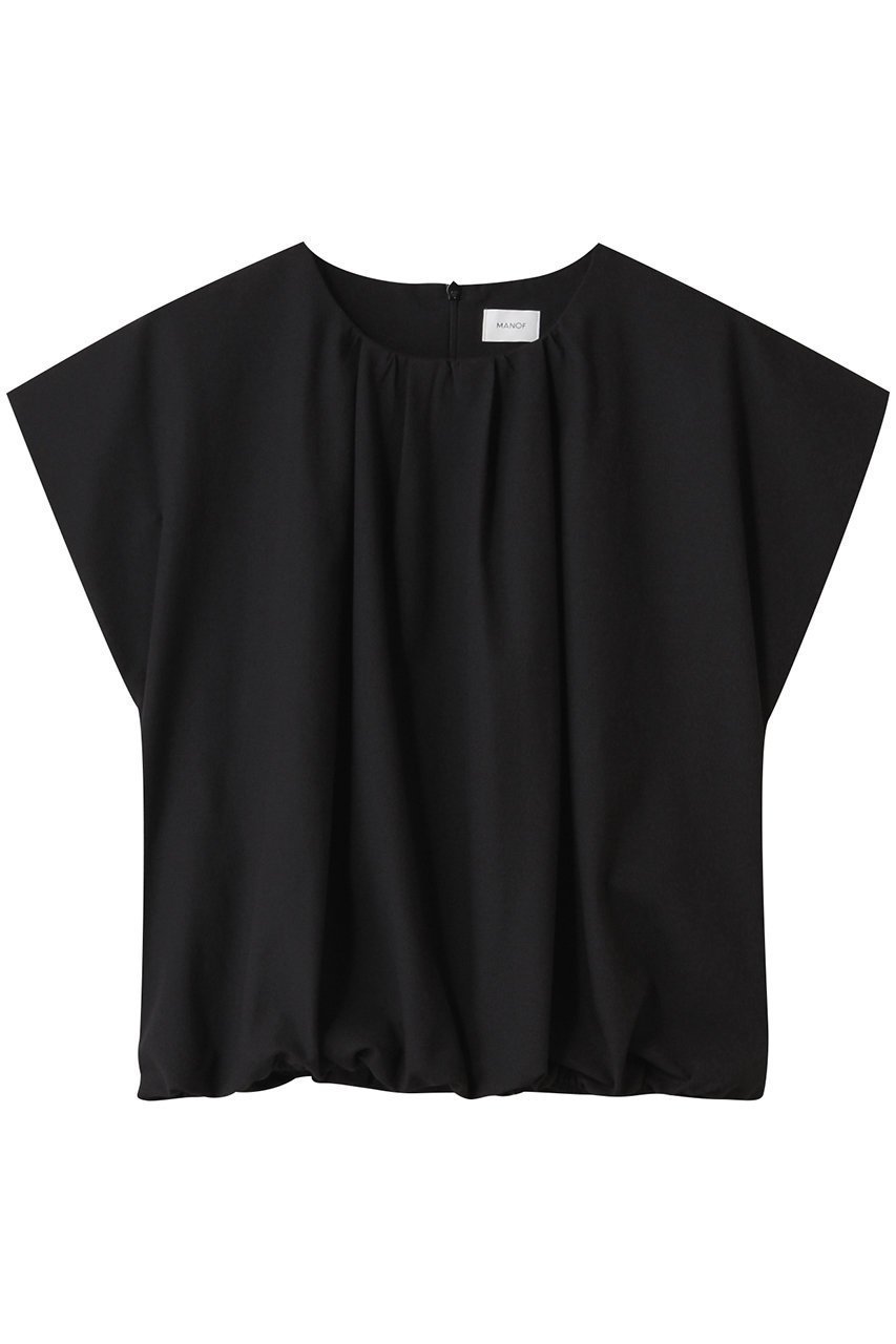 【マノフ/MANOF】のGATHER COMPACT CUT TOPS/カットソー インテリア・キッズ・メンズ・レディースファッション・服の通販 founy(ファニー) 　ファッション　Fashion　レディースファッション　WOMEN　トップス・カットソー　Tops/Tshirt　シャツ/ブラウス　Shirts/Blouses　ロング / Tシャツ　T-Shirts　カットソー　Cut and Sewn　カットソー　Cut And Sew　ギャザー　Gather　ショート　Short　シンプル　Simple　スリーブ　Sleeve　NEW・新作・新着・新入荷　New Arrivals　BLACK|ID: prp329100004585414 ipo3291000000032513007