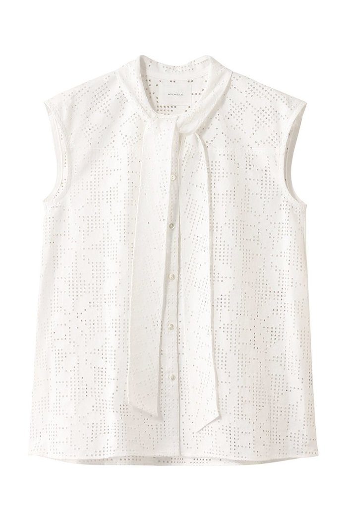 【ミディウミソリッド/MIDIUMISOLID】のlace bow-tie n/slv blouse ブラウス インテリア・キッズ・メンズ・レディースファッション・服の通販 founy(ファニー) https://founy.com/ ファッション Fashion レディースファッション Ladies' Fashion Online トップス・カットソー Tops/Tshirt キャミソール / ノースリーブ No Sleeves シャツ/ブラウス Shirts/Blouses デニム Denim ノースリーブ No Sleeve フェミニン Feminine レース Race NEW・新作・新着・新入荷 New Arrivals |ID: prp329100004585424 ipo3291000000032513087