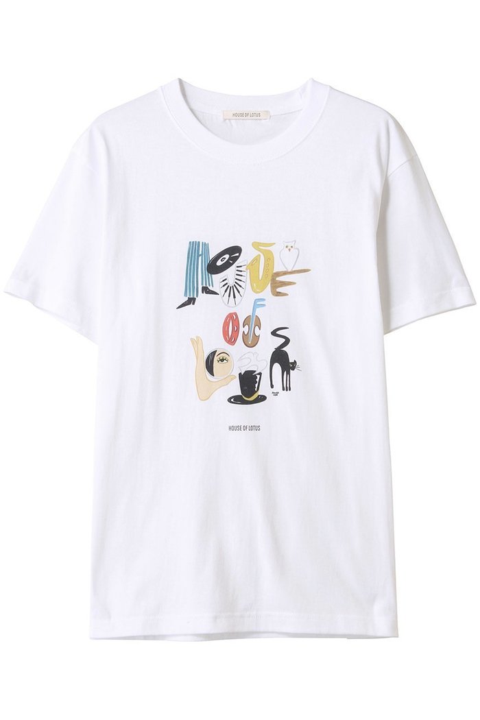 【ハウス オブ ロータス/HOUSE OF LOTUS】のAZUSA IIDA コラボレーションTシャツ(HOUSE OF LOTUS) インテリア・キッズ・メンズ・レディースファッション・服の通販 founy(ファニー) https://founy.com/ ファッション Fashion レディースファッション Ladies' Fashion Online トップス・カットソー Cut & Sew Tops シャツ/ブラウス Elegant Blouses & Button-Ups ロング / Tシャツ Longline T-Shirts & Tees カットソー Tops & T-Shirts イラスト Illustration ショート Short スペシャル Special スリーブ Sleeve |ID: prp329100004585427 ipo3291000000032513116