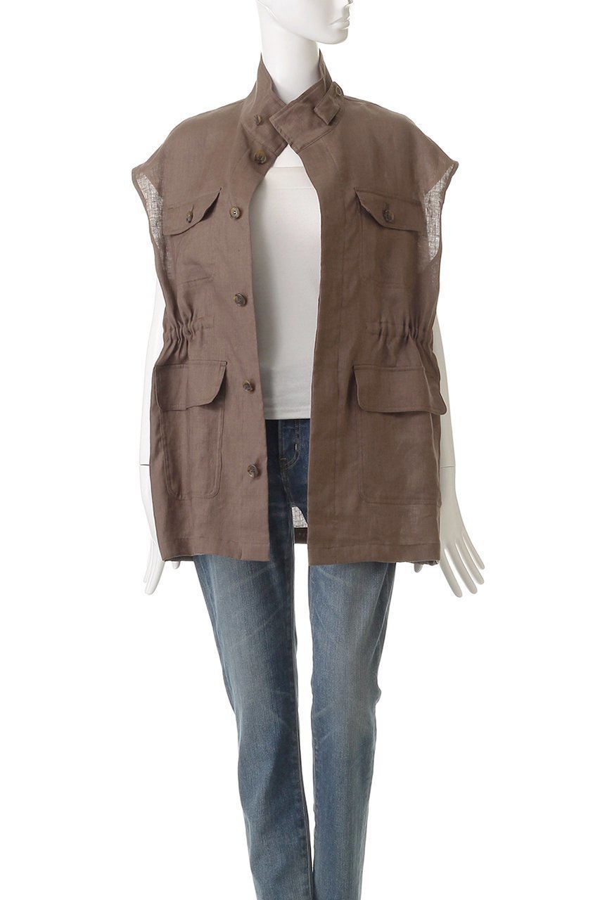 【ウィムガゼット/Whim Gazette】の【Drawing Numbers】コンチネンタルリネンベスト 人気、トレンドファッション・服の通販 founy(ファニー) 　ファッション　Fashion　レディースファッション　Fashion for Women　アウター　Coat / Outerwear Collection　レディースジャケット・軽アウター　Jackets　ジャケット　Jacket, Outerwear　スタンド　Stand Collar, Upright Stand　ベスト　Vest, Waistcoat　マニッシュ　Mannish, Boyish　ミリタリー　Military, Army Style　リネン　Linen, Linen Fabric　other-7|ID: prp329100004585431 ipo3291000000035888646