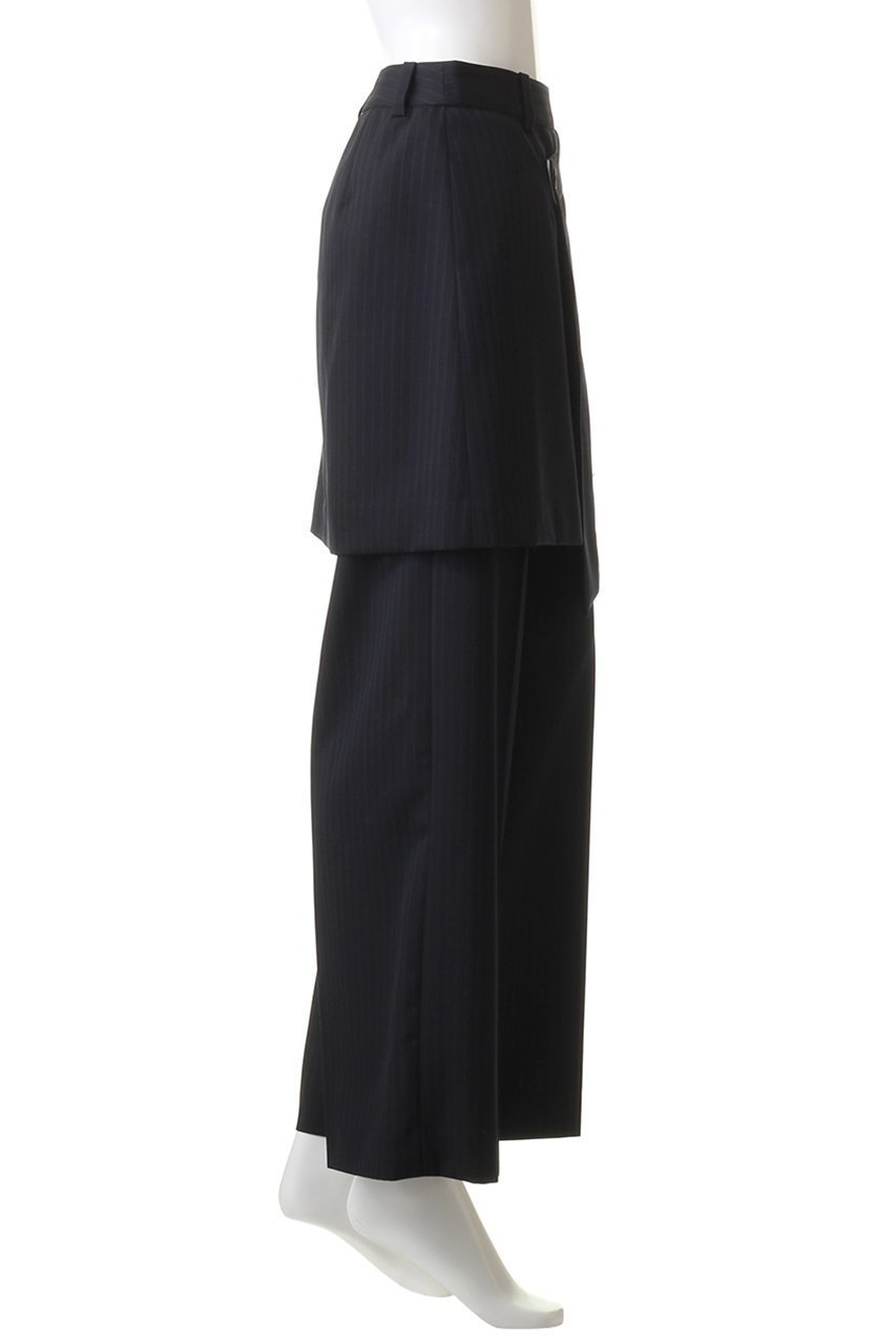 【ランバン オン ブルー/LANVIN en Bleu】のストライプレイヤードパンツ 人気、トレンドファッション・服の通販 founy(ファニー) 　ファッション　Fashion　レディースファッション　Ladies' Fashion Online　パンツ　Pants　シンプル　Simple　ストライプ　Stripe　ストレート　Straight　センター　Center　トレンド　Trend　ラップ　Wrap　ワイド　Wide　再入荷　Restock/Back In Stock/Re Arrival　other-3|ID: prp329100004585436 ipo3291000000032513197
