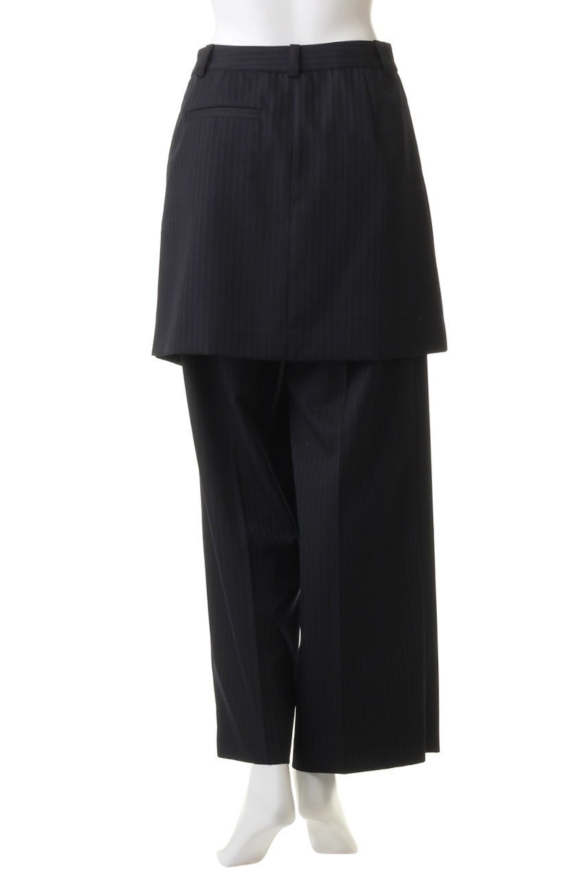 【ランバン オン ブルー/LANVIN en Bleu】のストライプレイヤードパンツ 人気、トレンドファッション・服の通販 founy(ファニー) 　ファッション　Fashion　レディースファッション　Ladies' Fashion Online　パンツ　Pants　シンプル　Simple　ストライプ　Stripe　ストレート　Straight　センター　Center　トレンド　Trend　ラップ　Wrap　ワイド　Wide　再入荷　Restock/Back In Stock/Re Arrival　other-4|ID: prp329100004585436 ipo3291000000032513198