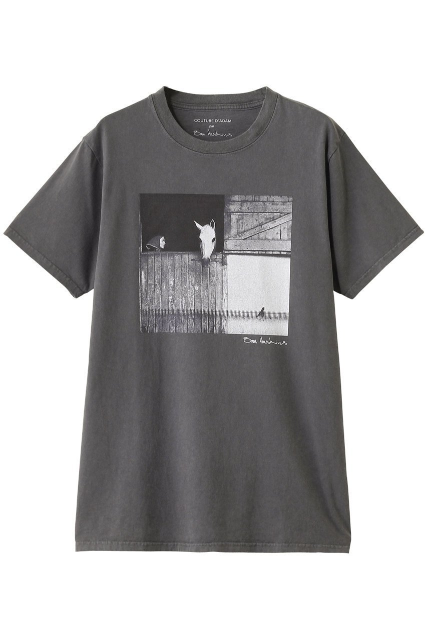 【マルティニーク/martinique】の【別注】【COUTURE D ADAM】カットソー インテリア・キッズ・メンズ・レディースファッション・服の通販 founy(ファニー) ファッション Fashion レディースファッション Fashion for Women トップス・カットソー Cut & Sew Tops シャツ・ブラウス・オフィスカジュアル Elegant Blouses & Button-Ups ロングTシャツ・Tシャツ Longline T-Shirts & Tees カットソー・ベーシックTシャツ Cut-and-Sewn Tops / Stretch Tees & Basics カットソー Cut and Sewn Top ショート Short, Short Length スリーブ Sleeve, Long Sleeve / Short Sleeve デニム Denim, Jeans Material バランス Balance, Style Balance プリント Print, Printed Pattern 別注 Limited Edition, Custom Order ブラック|ID: prp329100004585440 ipo3291000000036117033