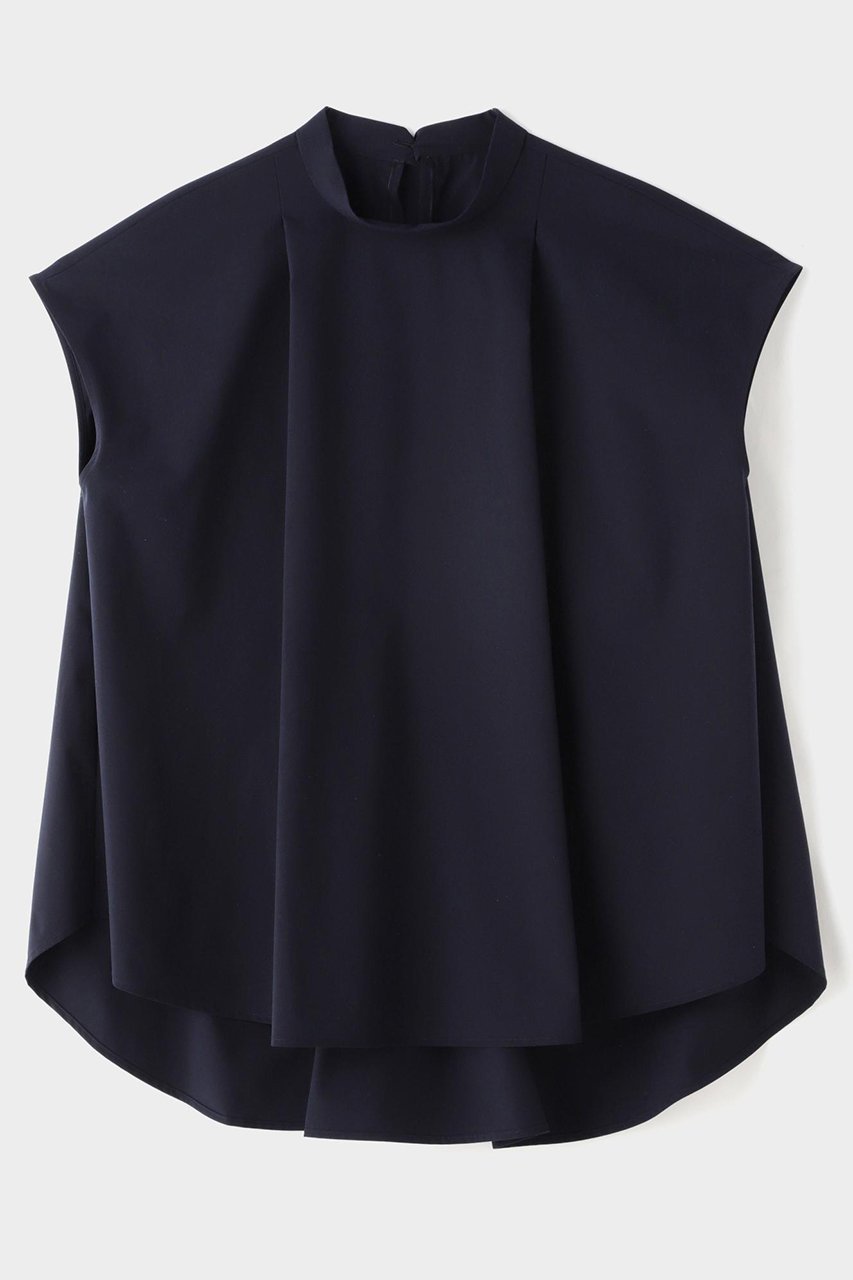 【ル フィル/LE PHIL】のSOLOTEXノースリーブブラウス インテリア・キッズ・メンズ・レディースファッション・服の通販 founy(ファニー) 　ファッション　Fashion　レディースファッション　Fashion for Women　トップス・カットソー　Cut & Sew Tops　キャミソール&ノースリーブ　Camisoles & Sleeveless Tops　シャツ・ブラウス・オフィスカジュアル　Elegant Blouses & Button-Ups　シンプル　Simple, Minimal　スタンド　Stand Collar, Upright Stand　ノースリーブ　Sleeveless, No-Sleeve　バランス　Balance, Style Balance　ロング　Long, Long-Length　ネイビー|ID: prp329100004585456 ipo3291000000036391222