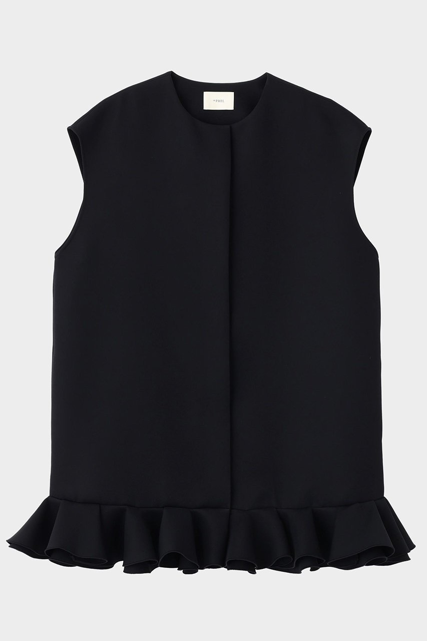 【ル フィル/LE PHIL】のトリプルクロスペプラムジレ インテリア・キッズ・メンズ・レディースファッション・服の通販 founy(ファニー) 　ファッション　Fashion　レディースファッション　Fashion for Women　アウター　Coat / Outerwear Collection　レディースジャケット・軽アウター　Jackets　なめらか　Smooth, Silky Texture　インナー　Innerwear　ジャケット　Jacket, Outerwear　トリプル　Triple, Three Layers　フェミニン　Feminine, Girly　ヘムライン　Hemline, Bottom Cut　ベスト　Vest, Waistcoat　ペプラム　Peplum, Flared Hem　軽量　Lightweight, Ultra Light　ブラック|ID: prp329100004585458 ipo3291000000036955898