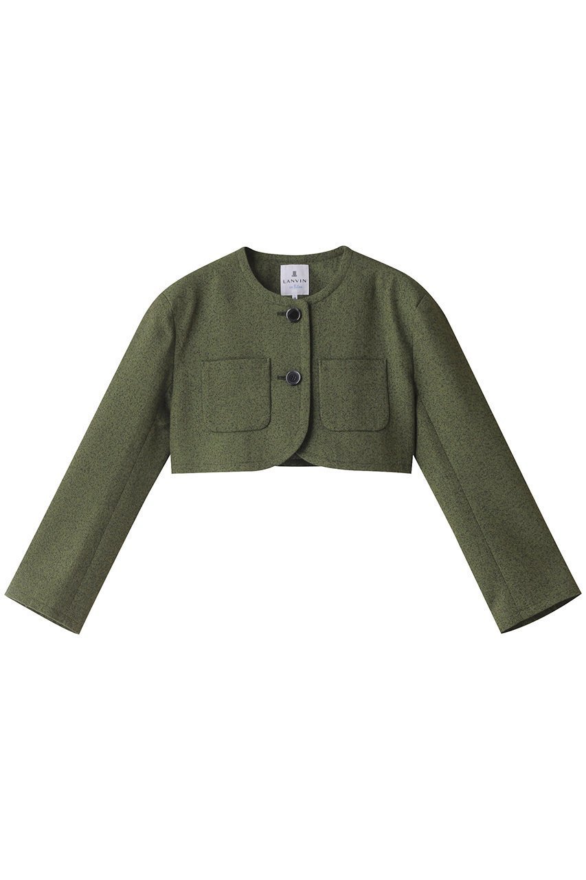 【ランバン オン ブルー/LANVIN en Bleu】のメランジツイードクロップドジャケット インテリア・キッズ・メンズ・レディースファッション・服の通販 founy(ファニー) 　ファッション　Fashion　レディースファッション　Ladies' Fashion Online　アウター　Coat Outerwear　ジャケット　Jackets　クラシカル　Classical　グラデーション　Gradation　コンパクト　Compact　ショート　Short　ジャケット　Jacket　ツイード　Tweed　メランジ　Melange　グリーン|ID: prp329100004585477 ipo3291000000032513525