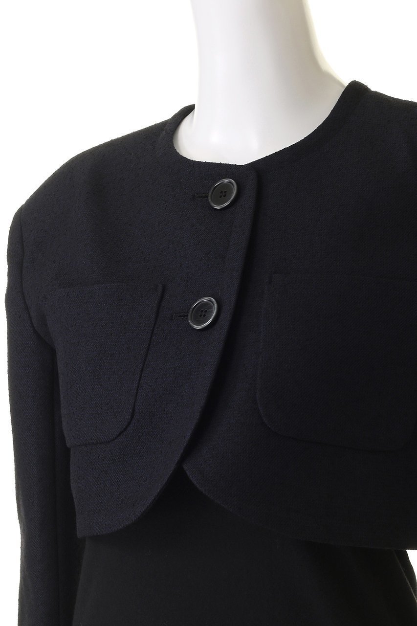 【ランバン オン ブルー/LANVIN en Bleu】のメランジツイードクロップドジャケット 人気、トレンドファッション・服の通販 founy(ファニー) 　ファッション　Fashion　レディースファッション　Ladies' Fashion Online　アウター　Coat Outerwear　ジャケット　Jackets　クラシカル　Classical　グラデーション　Gradation　コンパクト　Compact　ショート　Short　ジャケット　Jacket　ツイード　Tweed　メランジ　Melange　other-5|ID: prp329100004585477 ipo3291000000032513529