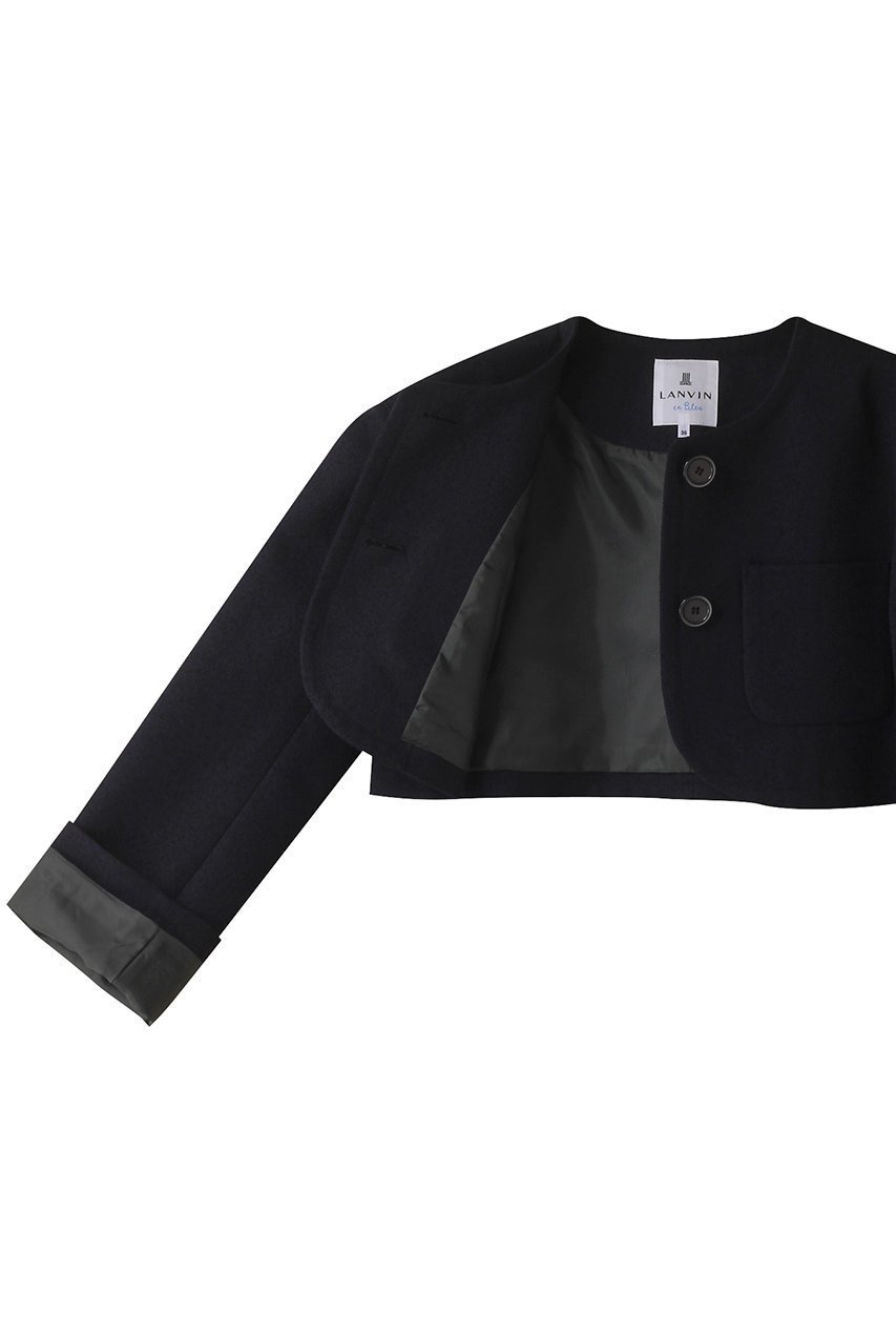 【ランバン オン ブルー/LANVIN en Bleu】のメランジツイードクロップドジャケット 人気、トレンドファッション・服の通販 founy(ファニー) 　ファッション　Fashion　レディースファッション　Ladies' Fashion Online　アウター　Coat Outerwear　ジャケット　Jackets　クラシカル　Classical　グラデーション　Gradation　コンパクト　Compact　ショート　Short　ジャケット　Jacket　ツイード　Tweed　メランジ　Melange　other-6|ID: prp329100004585477 ipo3291000000032513530