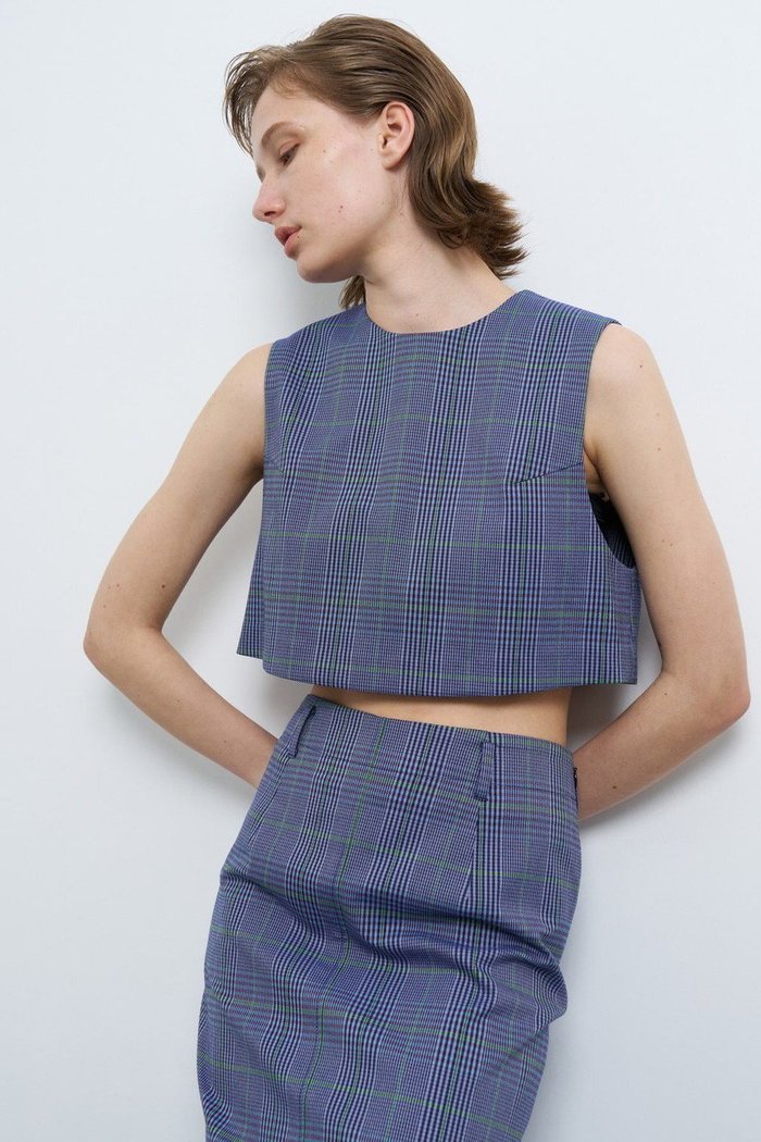 【ランバン オン ブルー/LANVIN en Bleu】の尾州クラシックチェックショートベスト インテリア・キッズ・メンズ・レディースファッション・服の通販 founy(ファニー) https://founy.com/ ファッション Fashion レディースファッション Ladies' Fashion Online アウター Coat Outerwear ジャケット Jackets おすすめ Recommend インナー Inner コンパクト Compact ショート Short ジャケット Jacket ストレッチ Stretch チェック Check ノースリーブ No Sleeve ベスト Vest |ID: prp329100004585479 ipo3291000000032513543