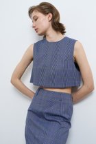 【ランバン オン ブルー/LANVIN en Bleu】の尾州クラシックチェックショートベスト ブルー|ID: prp329100004585479 ipo3291000000032513544