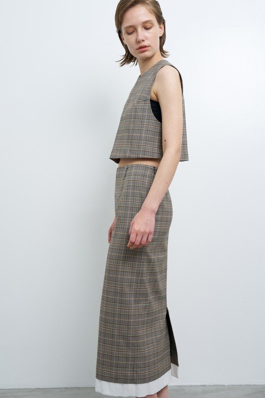 【ランバン オン ブルー/LANVIN en Bleu】の尾州クラシックチェックタイトスカート 人気、トレンドファッション・服の通販 founy(ファニー) 　ファッション　Fashion　レディースファッション　Fashion for Women　スカート　Skirts　ロングスカート　Long Skirts / Maxi & Midi Skirts　クラシカル　Classical, Vintage-Inspired　ストレッチ　Stretch, Stretchy Fabric　タイトスカート　Pencil Skirt, Tight Skirt　タイプライター　Typewriter Fabric, Crisp Cotton　チェック　Check, Plaid, Tartan　ロング　Long, Long-Length　定番　Standard, Basic Item　other-2|ID: prp329100004585481 ipo3291000000032513568