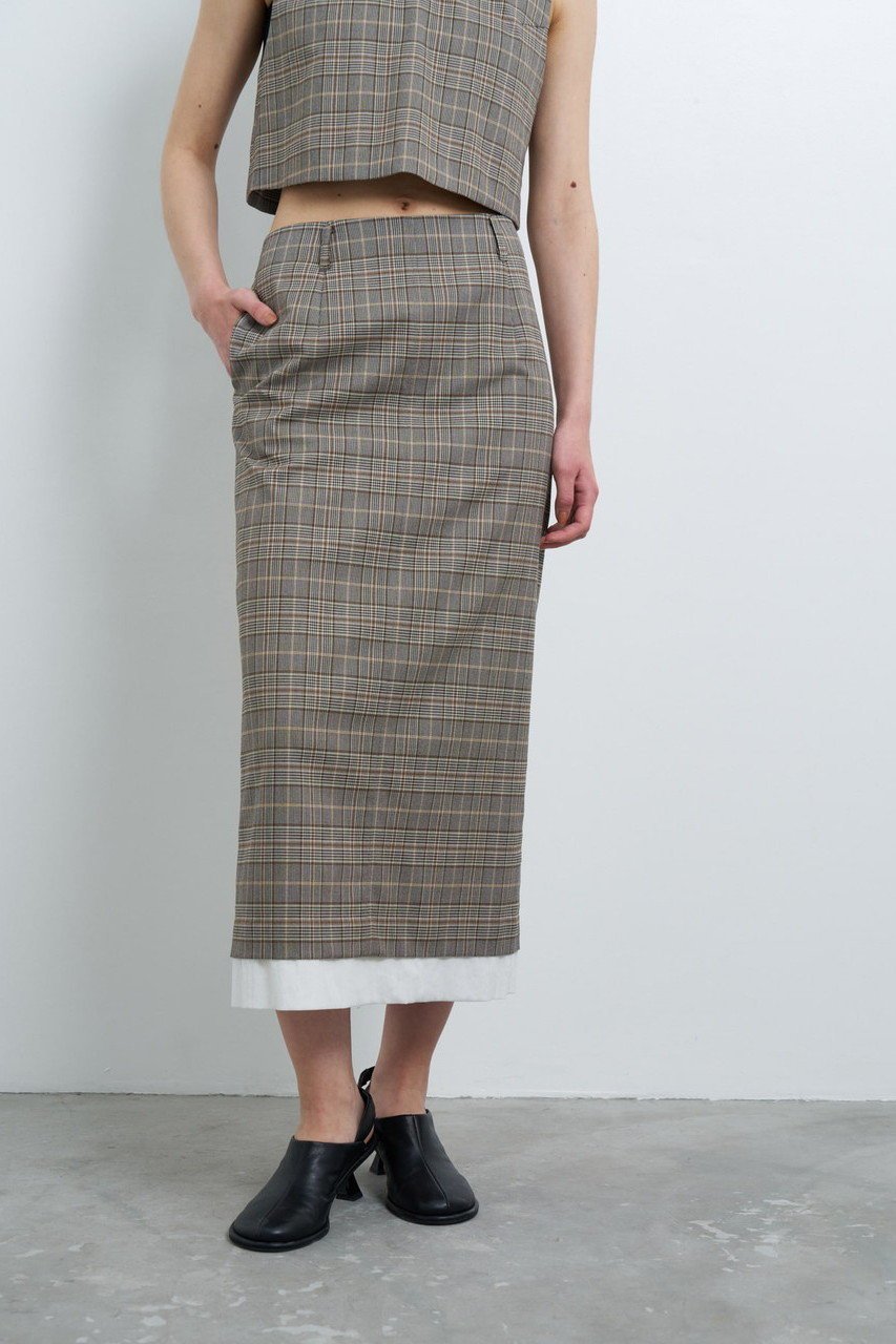 【ランバン オン ブルー/LANVIN en Bleu】の尾州クラシックチェックタイトスカート 人気、トレンドファッション・服の通販 founy(ファニー) 　ファッション　Fashion　レディースファッション　Fashion for Women　スカート　Skirts　ロングスカート　Long Skirts / Maxi & Midi Skirts　クラシカル　Classical, Vintage-Inspired　ストレッチ　Stretch, Stretchy Fabric　タイトスカート　Pencil Skirt, Tight Skirt　タイプライター　Typewriter Fabric, Crisp Cotton　チェック　Check, Plaid, Tartan　ロング　Long, Long-Length　定番　Standard, Basic Item　other-3|ID: prp329100004585481 ipo3291000000032513569