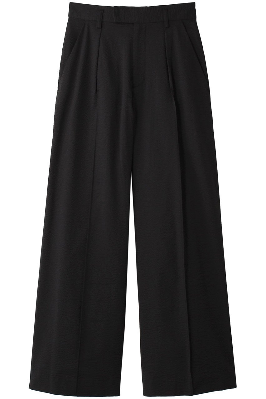 【ランバン オン ブルー/LANVIN en Bleu】のコットンリップルパンツ インテリア・キッズ・メンズ・レディースファッション・服の通販 founy(ファニー) 　ファッション　Fashion　レディースファッション　Ladies' Fashion Online　パンツ　Pants　クロップド　Cropped　シンプル　Simple　センター　Center　ファブリック　Fabric　夏　Summer　ブラック|ID: prp329100004585484 ipo3291000000032513598