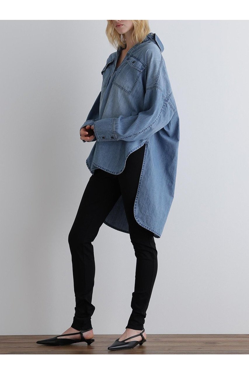 【ル フィル/LE PHIL】のウォッシュドデニムシャツB 人気、トレンドファッション・服の通販 founy(ファニー) 　ファッション　Fashion　レディースファッション　WOMEN　トップス・カットソー　Tops/Tshirt　シャツ/ブラウス　Shirts/Blouses　ウォッシュ　Wash　ショルダー　Shoulder　スリーブ　Sleeve　デニム　Denim　ドロップ　Drop　ビッグ　Big　ベーシック　Basic　ロング　Long　NEW・新作・新着・新入荷　New Arrivals　羽織　Haori　other-3|ID: prp329100004585491 ipo3291000000032513654