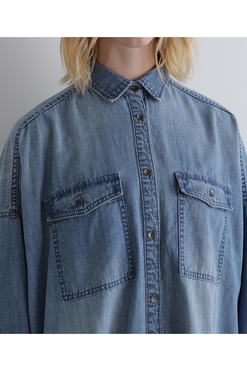 【ル フィル/LE PHIL】のウォッシュドデニムシャツB 人気、トレンドファッション・服の通販 founy(ファニー) 　ファッション　Fashion　レディースファッション　WOMEN　トップス・カットソー　Tops/Tshirt　シャツ/ブラウス　Shirts/Blouses　ウォッシュ　Wash　ショルダー　Shoulder　スリーブ　Sleeve　デニム　Denim　ドロップ　Drop　ビッグ　Big　ベーシック　Basic　ロング　Long　NEW・新作・新着・新入荷　New Arrivals　羽織　Haori　other-7|ID: prp329100004585491 ipo3291000000032513658