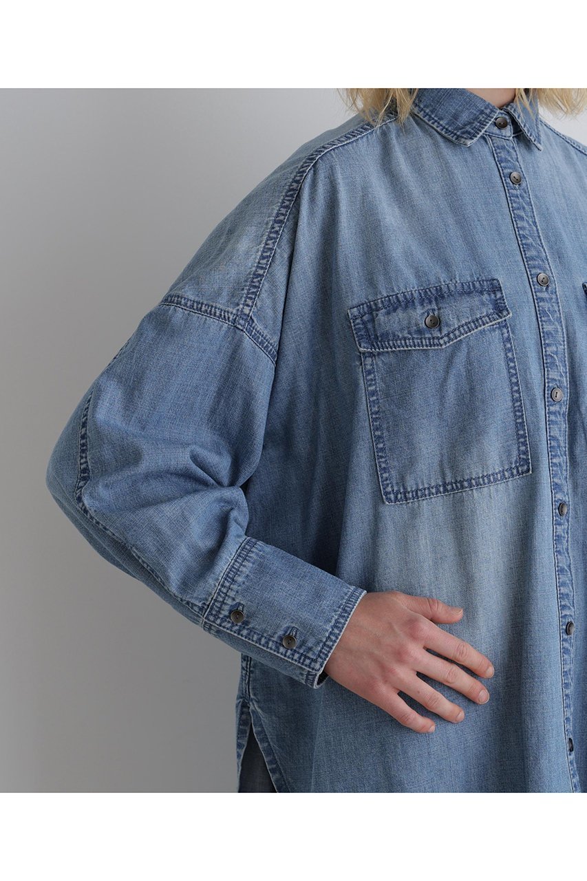 【ル フィル/LE PHIL】のウォッシュドデニムシャツB 人気、トレンドファッション・服の通販 founy(ファニー) 　ファッション　Fashion　レディースファッション　WOMEN　トップス・カットソー　Tops/Tshirt　シャツ/ブラウス　Shirts/Blouses　ウォッシュ　Wash　ショルダー　Shoulder　スリーブ　Sleeve　デニム　Denim　ドロップ　Drop　ビッグ　Big　ベーシック　Basic　ロング　Long　NEW・新作・新着・新入荷　New Arrivals　羽織　Haori　other-8|ID: prp329100004585491 ipo3291000000032513659