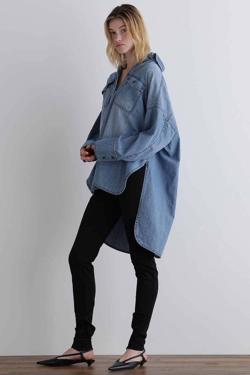 【ル フィル/LE PHIL】のウォッシュドデニムシャツB 人気、トレンドファッション・服の通販 founy(ファニー) 　ファッション　Fashion　レディースファッション　Fashion for Women　トップス・カットソー　Cut & Sew Tops　シャツ・ブラウス・オフィスカジュアル　Elegant Blouses & Button-Ups　ウォッシュ　Washed Finish　ショルダー　Shoulder, Shoulder Strap　スリーブ　Sleeve, Long Sleeve / Short Sleeve　デニム　Denim, Jeans Material　ドロップ　Drop Shoulder, Dropped Style　ビッグ　Big, Oversized　ベーシック　Basic, Essential　ロング　Long, Long-Length　再入荷　Restock / Back in Stock　羽織　Haori, Light Jacket　other-3|ID: prp329100004585491 ipo3291000000033299475