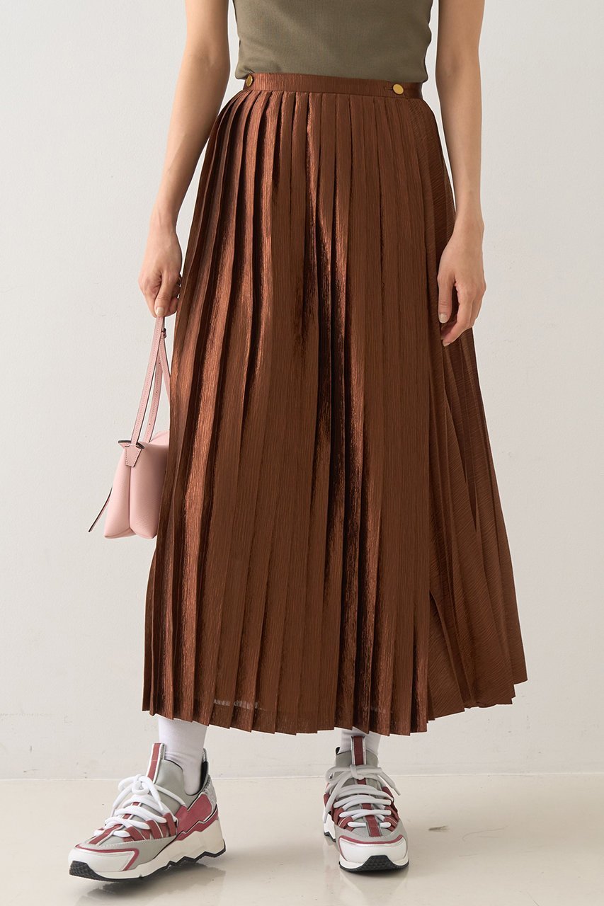 【デザイン ワークス/DESIGN WORKS】のメタリックプリーツラップスカート 人気、トレンドファッション・服の通販 founy(ファニー) 　ファッション　Fashion　レディースファッション　WOMEN　スカート　Skirt　ロングスカート　Long Skirt　エレガント 上品　Elegant　シャイニー　Shiny　シンプル　Simple　パーティ　Party　フィット　Fit　プリーツ　Pleats　ラップ　Wrap　ロング　Long　夏　Summer　NEW・新作・新着・新入荷　New Arrivals　other-7|ID: prp329100004585493 ipo3291000000032513803