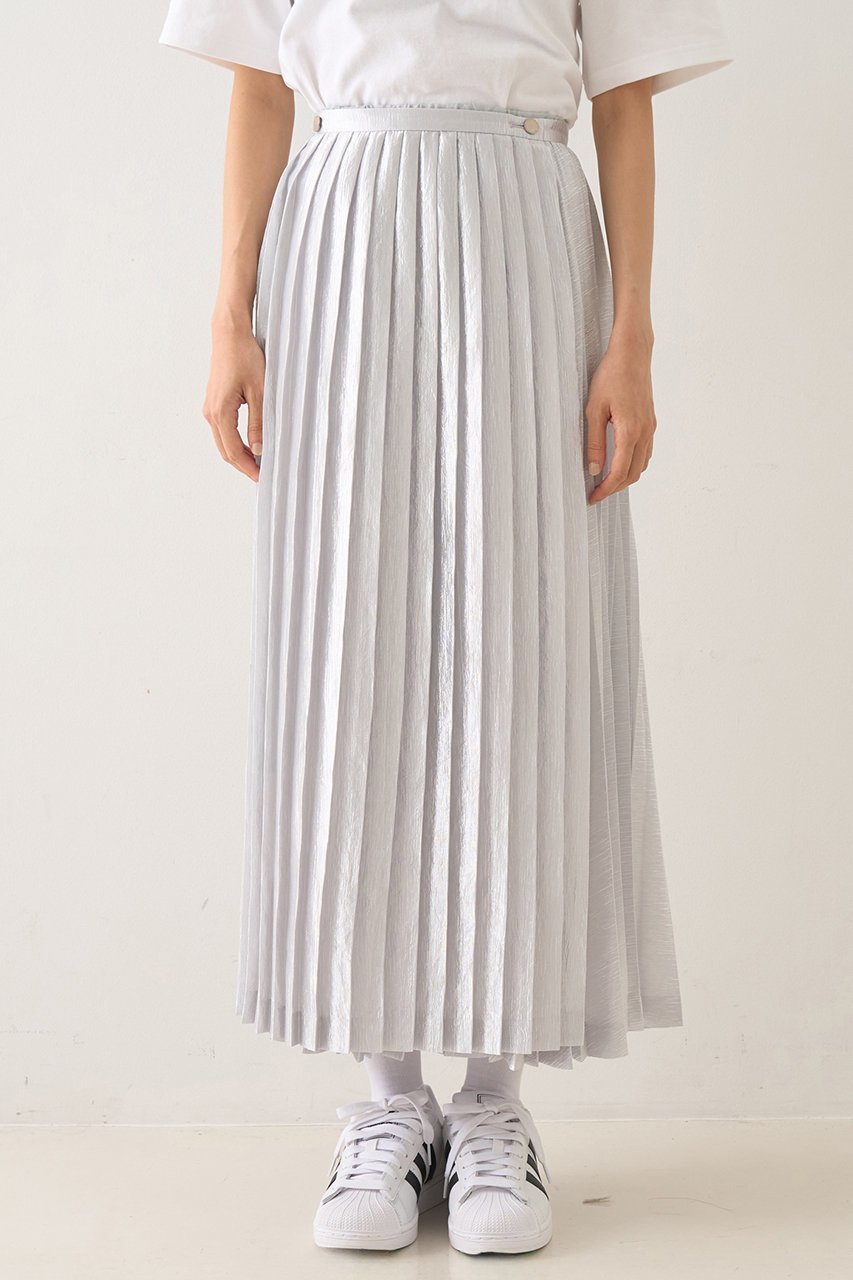 【デザイン ワークス/DESIGN WORKS】のメタリックプリーツラップスカート 人気、トレンドファッション・服の通販 founy(ファニー) 　ファッション　Fashion　レディースファッション　Fashion for Women　スカート　Skirts　ロングスカート　Long Skirts / Maxi & Midi Skirts　エレガント 上品　Elegant　シャイニー　Shiny, Glossy Finish　シンプル　Simple, Minimal　パーティ　Party, Party Style　フィット　Fit, Slim Fit　プリーツ　Pleats, Pleated　ラップ　Wrap, Wrap Design　ロング　Long, Long-Length　夏　Summer　other-7|ID: prp329100004585493 ipo3291000000035514770