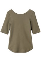 【デザイン ワークス/DESIGN WORKS】のテレコバックオープンクルーネックプルオーバー カーキ|ID:prp329100004585494