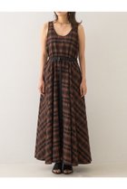 【デザイン ワークス/DESIGN WORKS】のジャスミンチェックフレアワンピース ブラウン|ID:prp329100004585495