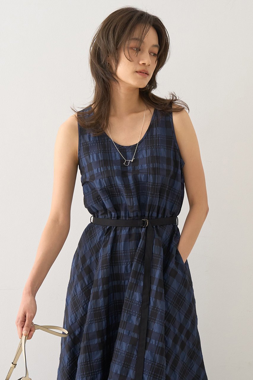 【デザイン ワークス/DESIGN WORKS】のジャスミンチェックフレアワンピース 人気、トレンドファッション・服の通販 founy(ファニー) 　ファッション　Fashion　レディースファッション　Fashion for Women　ワンピース　Dresses　チュニック　Tunic Tops & Dresses　コンパクト　Compact, Small Size　サマー　Summer, Summer Style　チェック　Check, Plaid, Tartan　チュニック　Tunic, Long Top　ドレス　Dress, One-Piece　ビッグ　Big, Oversized　フレア　Flare, Flared　リゾート　Resort, Vacation Style　ロング　Long, Long-Length　夏　Summer　other-2|ID: prp329100004585495 ipo3291000000035931252